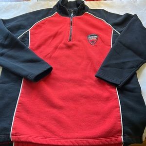 Ducati Corse Sweatshirt Motorcycle Pullover Sweater Unisex XL Quarter Zip